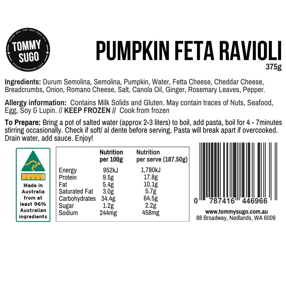 Pumpkin & Feta Ravioli