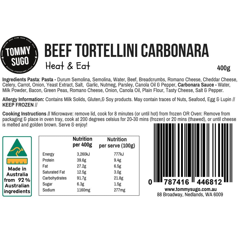 Beef Tortelloni Carbonara