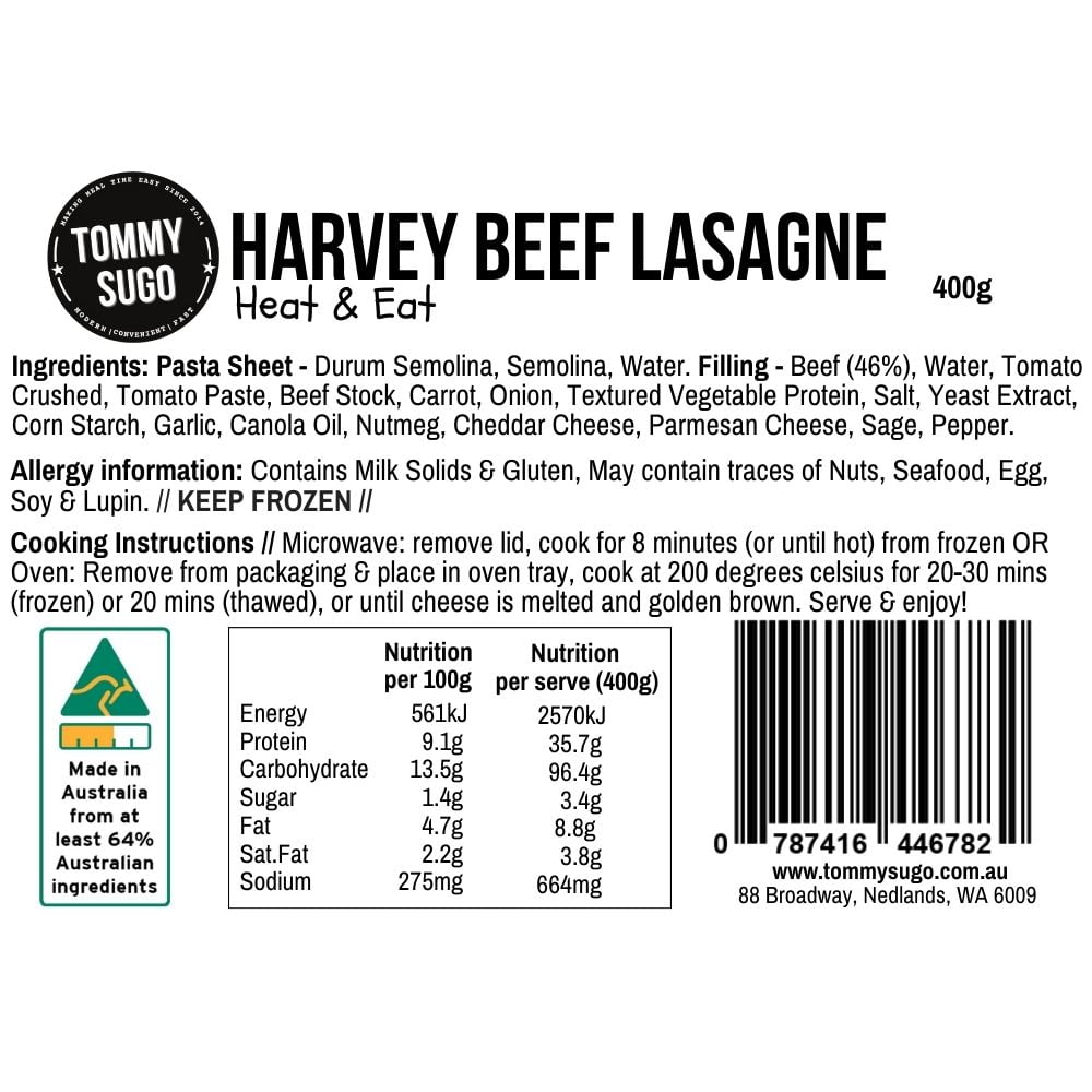 Harvey Beef Lasagna